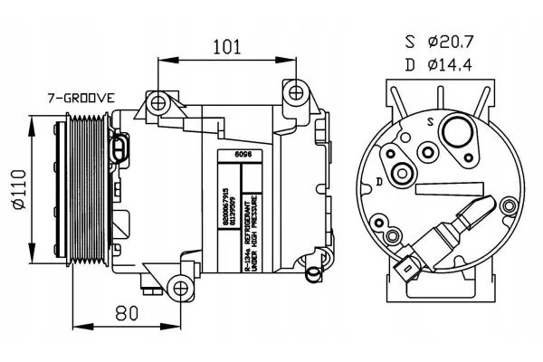Compresor de aire acondicionado Nrf 32252 nuevo 3