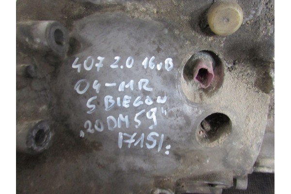 Transmisión 20DM59 Peugeot 407 2.0B 16V 04-11 usado 8