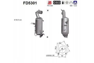 PARTICULATE FILTER FAP DPF FD5301 AS OPEL ASTRA Packaging status original