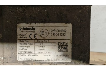 PARKING HEATER WEBASTO JUMPER FIAT DUCATO BOXER 9011698D 1343815080 Catalog number of the part BBAUTOBB 9011698D 1343815080