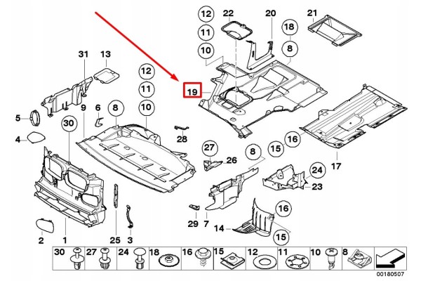 Protector Central del Motor BMW Serie 5 E39 51718195646 nuevo 4