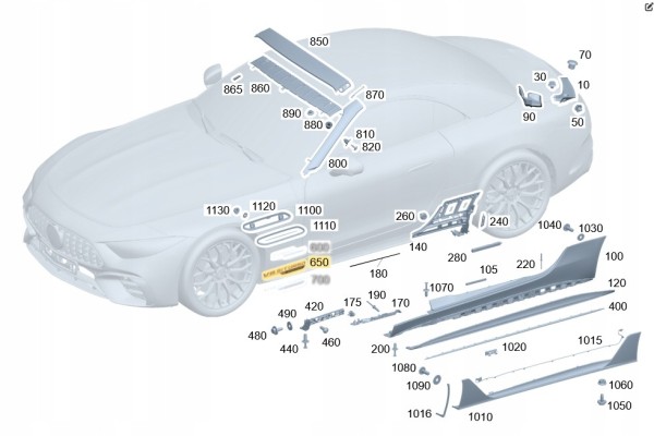 Emblema Marca Guardabarros V8 Biturbo 4MATIC Mercedes SL 63 Original A2328175600 nuevo 2