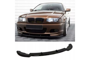 For BMW E46 M Sport Front Bumper Lip 99 03 Piano Black Vacuum ABS Plastic
