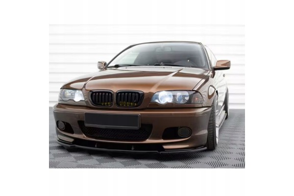 Labio delantero para parachoques BMW E46 M Sport 99-03 en negro piano ABS plástico usado 7