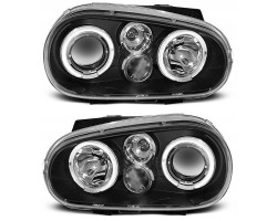 Headlight Lamp Set Lenticular Black Tuning VW Golf IV 4 1j 1998 04