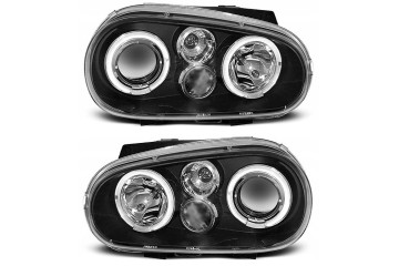Headlight Lamp Set Lenticular Black Tuning VW Golf IV 4 1j 1998 04