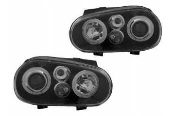 Headlight Lamp Set Lenticular Black Tuning VW Golf IV 4 1j 1998 04 Catalog number of the part LPVW60