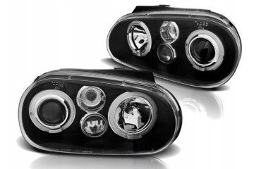 Headlight Lamp Set Lenticular Black Tuning VW Golf IV 4 1j 1998 04 Part manufacturer Junyan