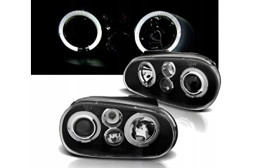 Headlight Lamp Set Lenticular Black Tuning VW Golf IV 4 1j 1998 04 Installation side left right