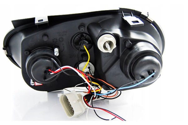 Headlight Lamp Set Lenticular Black Tuning VW Golf IV 4 1j 1998 04 Car type passenger cars