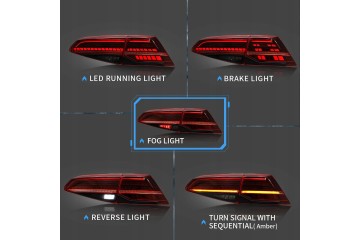 Rear lamp set Vland Full LED Tuning 7 5 Gti look VW Golf VII 7 5g 2012 21 Version European