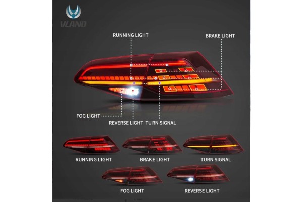 Luces traseras LED dedicadas Net-Cars para VW Golf 7 2012-2019 con bombillas usado 11