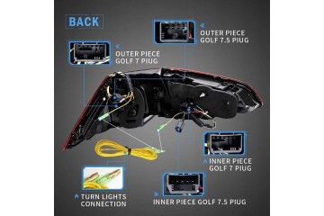 Luces traseras LED dedicadas Net-Cars para VW Golf 7 2012-2019 con bom