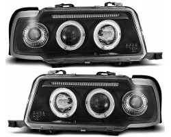 Headlights Lamps set Rings Angel Eyes Led Diodes Black Audi 80 B4 1991 1996