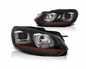 Lamps Vw Golf Vi 6 08 12 U type Black Red Line Drl