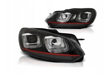 Lamps Vw Golf Vi 6 08 12 U type Black Red Line Drl