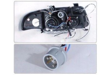 Headlights Flashers L R Led Tuning Black Audi a4 b5 8d 1994 98 Type of low beam headlights traditional halogen