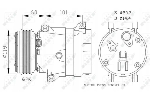 Compresor de aire acondicionado Nrf 32102 original para Opel y Renault usado 3