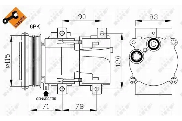 Compresor de aire acondicionado Ford Nrf 32110 nuevo 4