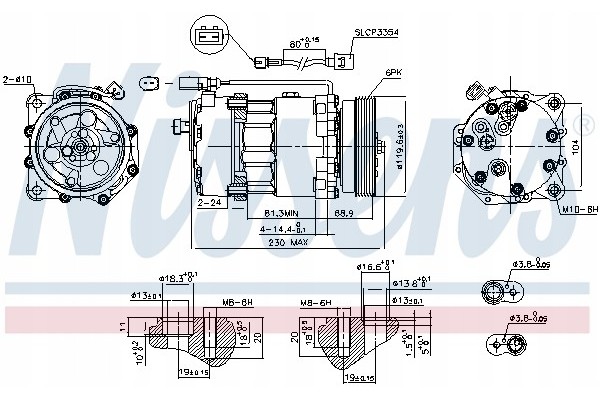 Compresor de aire acondicionado Nissens 890761 R 134a 8 kg usado 3