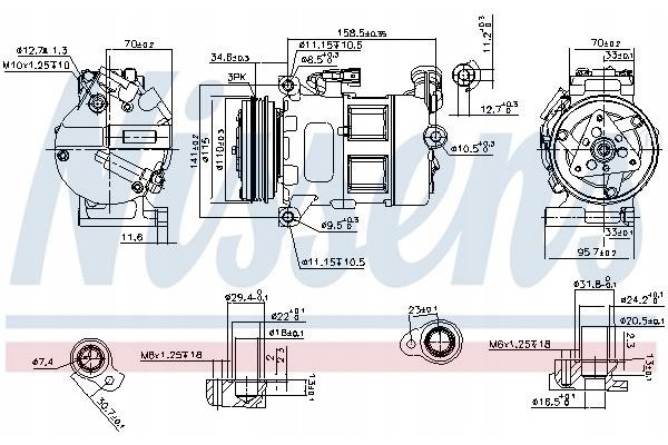 Compresor de aire acondicionado Nissens 890062 usado 9