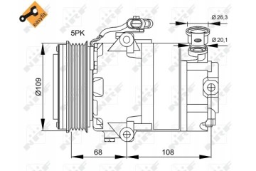Air conditioning compressor NRF 32083 Opel AGILA CORSA C 1 0 1 2 Product weight with unit packaging 8 kg