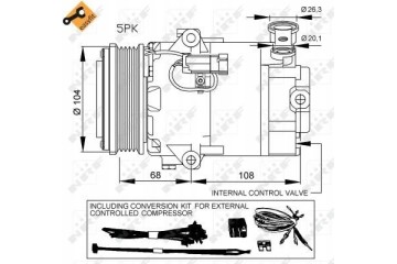 Air conditioning compressor NRF 32429 Car type cargo vans passenger cars