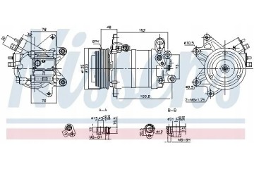 COMPRESSOR AIR CONDITIONING COMPRESSOR 890913 NISSENS Catalog number of substitutes Airstal 10 0996 Airstal 102 0318 Airstal 105