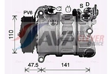 AVA AUAK341 Compressor Air Conditioning Catalog number of the part AUAK341