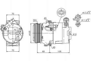 AIR CONDITIONING COMPRESSOR OPEL Catalog number of the part 86218058 NIS