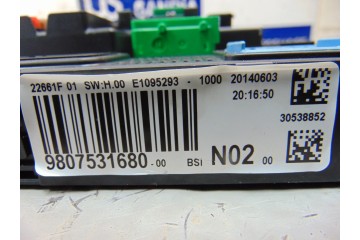 9807531680  CAJA RELES / FUSIBLES CITROEN C4 CACTUS Feel 2014 9807531680 179030 CITROEN - 1