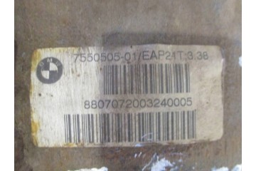 DIFFERENTIAL BRIDGE REAR BMW Z4 E85 3 38 7550505 2 0 B MANUAL Car type passenger cars