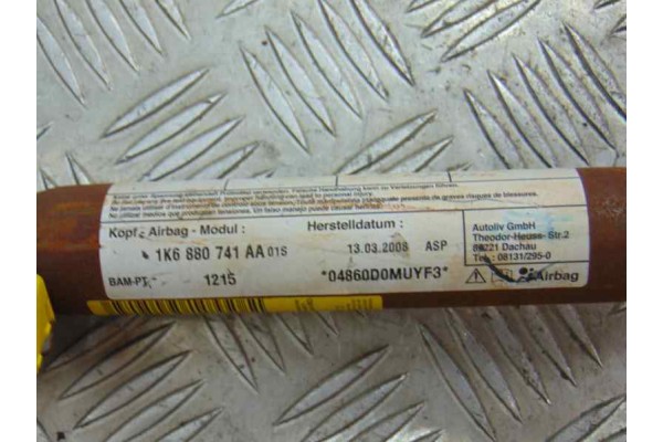 1K6880741AA AIRBAG CORTINA DELANTERO IZQUIERDO VOLKSWAGEN GOLF V (1K1)(10.2003)