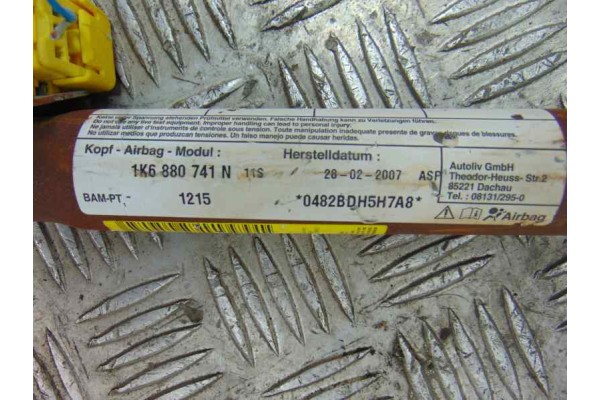 1K6880741N AIRBAG CORTINA DELANTERO IZQUIERDO VOLKSWAGEN GOLF V (1K1)(10.2003)