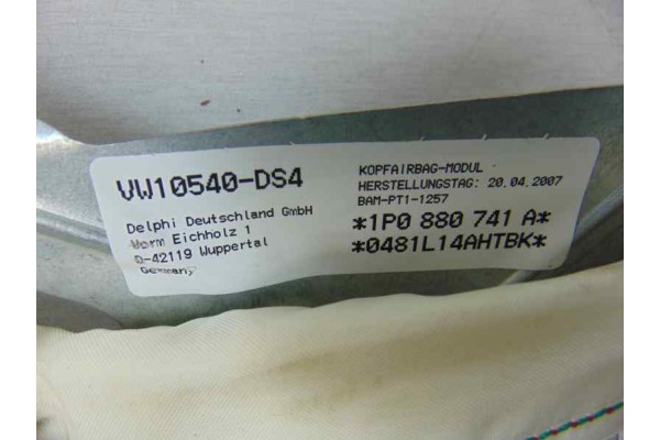 1P0880741A AIRBAG CORTINA DELANTERO IZQUIERDO SEAT LEON (1P1) Comfort Limited 1P0880741A 181328 SEAT - 3