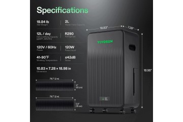 ELECTRIC DEHUMIDIFIER 12 L PER DAY TANK 2 L WIFI D12 Customs tariff code 84148080