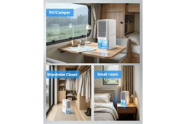 Deshumidificador eléctrico para baño con depósito de 2 L y 85 W Pel