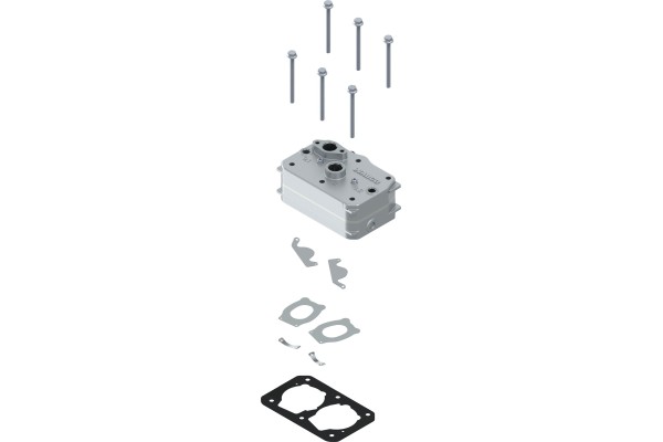 Air compressor cylinder head 412 442 000 2 for RVI KERAX Catalog number of substitutes 5001859253 4124420002 LE27848 81 PMC 02 0