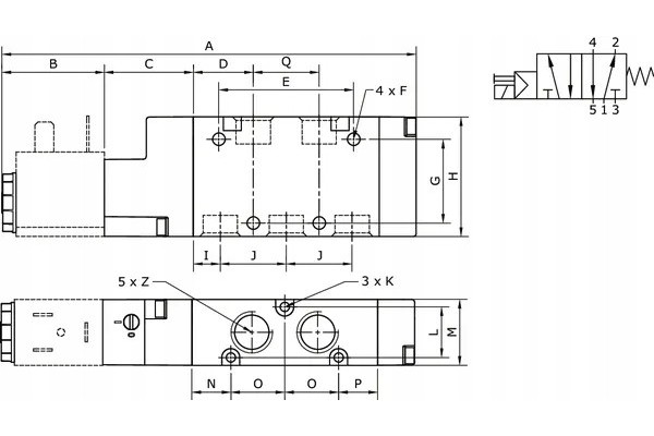 Electrom valve 5 2 way 1 8 SOV52M18 Part manufacturer Akcesoria