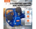 Air Compressor Pump Head V type 3 Cylinder 10 HP 185 PSI Oil Packaging status original