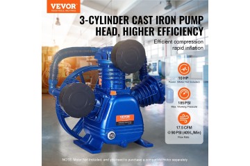 Air Compressor Pump Head V type 3 Cylinder 10 HP 185 PSI Oil Packaging status original