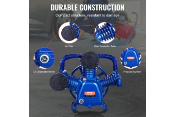 Air Compressor Pump Head V type 3 Cylinder 10 HP 185 PSI Oil Quality of parts according to GVO Z replacement