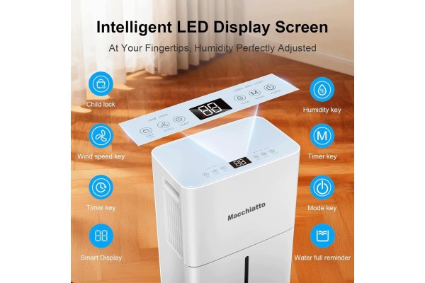 DEHUMIDIFIER COMPACT 16 L PER DAY WITH AUTOMATIC OPERATION Customs tariff code 84148080