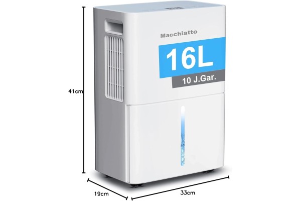 Deshumidificador Compacto 16 L por Día con Funcionamiento Automático