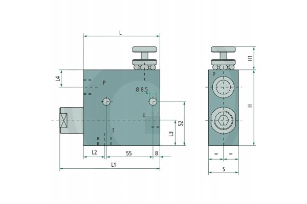 Oleodinamica Marchesini 3 Way RFP3 Flow Control Valve Catalog number of the part 85036033