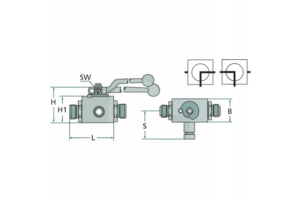 PISTER Ball valve BKR 3L DN 25 1 BSP