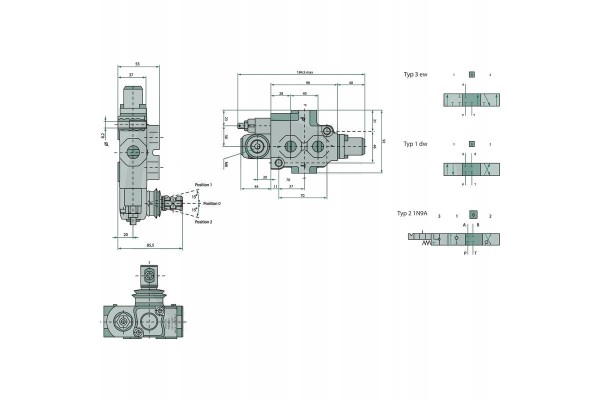 Walvoil Monoblock valve SD4 1 KG3 120 38L Catalog number of the part 86500001