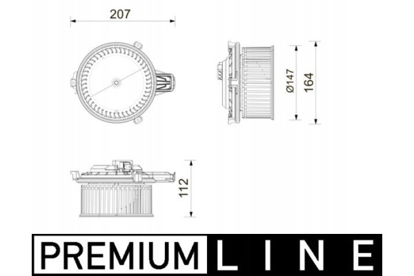Indoor fan MAHLE AB 443 000P Part manufacturer Mahle