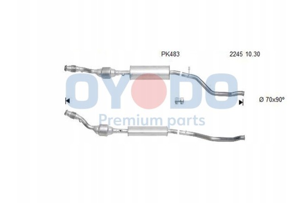 Catalizador aprobado Oyodo para Peugeot 206 2.0 S16 - 10N0125-Oyo nuevo 2