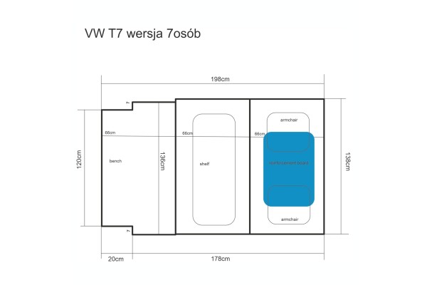Colchón Air-Flow para Camping VW T7 Multivan - Versión 7 Plazas usado 5